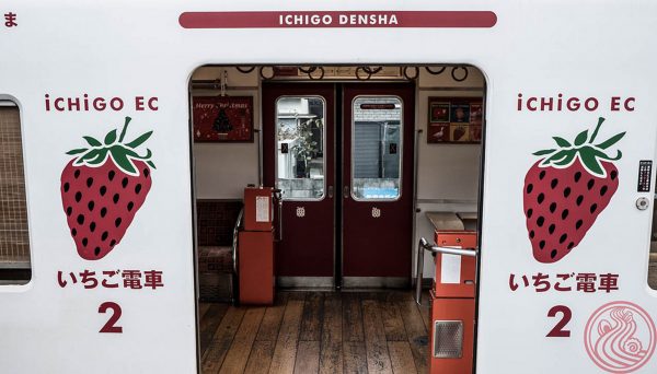 With the main use of this railway now being for tourism, the company took things further and made a four custom trains; themed after strawberries, Tama, umeboshi, and toys.